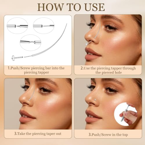 ONESING 2Pcs Piercing Ball Grabber Tool for Changing Jewelry, Stianless Steel Flat Back Earring Applicator Internally Threaded Push Pin Piercing Grabber Tool - color: Silver-J