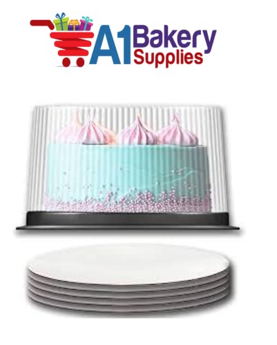 A1 Bakery Supplies 10-11inch Cake Double Layer Clear Cake Container Dome and Base Carry & Display Storage Box (4 Pack)