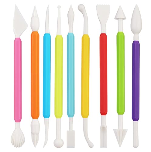 Fondant Sculpting Tool Set, 9-Piece Plastic Cake Decorating Pens