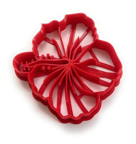 T3D Hibiscus Flower Cookie Cutter, Suitable for Cakes, Biscuit and Fondant, Set of 1