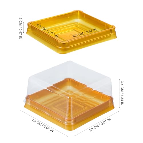 DOITOOL 100 Pcs 3 Inch Mini Cake Containers with Clear Lids - color: Golden(L)