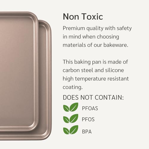 HAPPIELS 10 x 15 inch Nonstick Jelly Roll Sheet Pan 2-Pack, PFOA & BPA Free - size: 15'' Sheet Pan 2-Pack