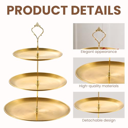 3 Tier Stainless Steel Cupcake Tower Dessert Stand 2 Pcs