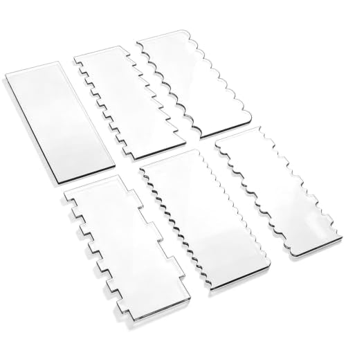 6 Pieces Clear Acrylic Cake Scraper - size: 10cm&8.5cm