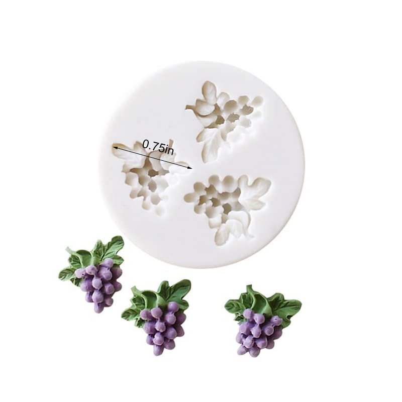 Lovely Small Items Silicone Fondant Molds Set For Cake Topper, Gumpaste, Candy & Chocolate, Polymer Clay and More (Fruits) - color: Fruits
