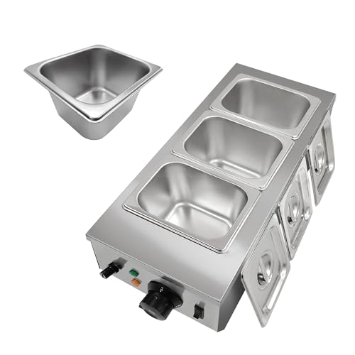 3 Tanks Chocolate Melting Pot, 1200W Commercial Chocolate Tempering Machine with Lid, Digital Temperature Control 86°f-185°f, 1.8QT x 3 Stainless Steel Tanks Food Warmer for Candy Cheese Sauce Making