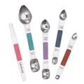 Heavy Duty Stainless Steel Measuring Spoons,Unique Dual-Head Tablespoon and Teaspoon with Bonus Leveler,Engraved Markings,Nonslip Silicone Grip,Great Baking Gift Set(colourful)(set of 5) - color: Measuring Spoons 5pcs(Colorful)