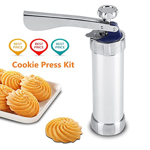Cookie Press Maker Kit with 20 Cookie Discs and 4 Piping Tips