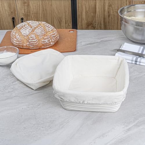 Restaurantware 9 3/4 In Square Rattan Banneton Bread Proofing Basket, 1 Ct - size: Square-1 Count
