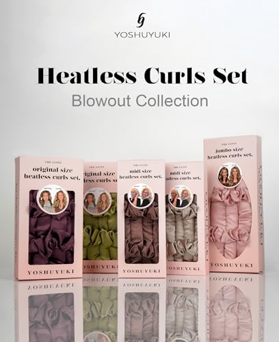 Midi Satin Heatless Curls Overnight Curling Rod Set - color: MIDI Onyx