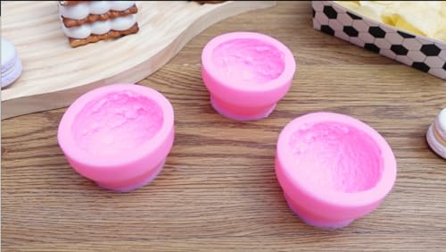 Patelai 3D Ice Cream Ball Shape Silicone Molds for Baking DIY, 3 Pieces