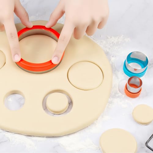 Round Circle Cookie Cutter 4 Pcs - color: A- Red Round 4pcs