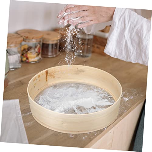Wooden Flour Sifter Fine Mesh Sieve Baking Tool for Household Use Multi-functional Kitchen Strainer for Flour Cocoa Powder and Sugar