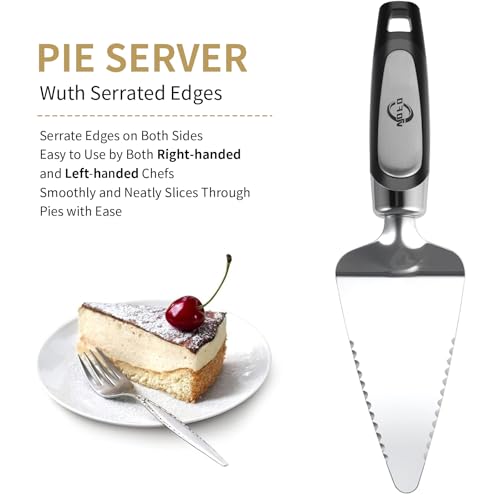 Flatware Pie Server Stainless Steel Cake Pizza Cutter Tart Dessert Slicer (Black)
