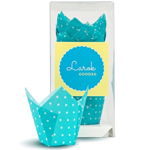 Tulip Baking Cupcake Liners: 100 Liner Count Cupcake and Muffin Wrappers (Light Blue Polka)