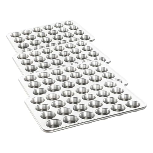 Nordic Ware Natural Aluminum Commercial Petite Muffin Pan, 24-Cavities (Pack of 4) - size: 24-Cavities (Pack of 4), style: 24-Cavities Petite