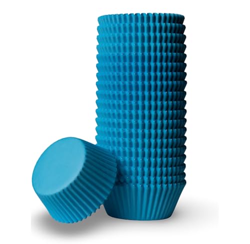 200 Paper Cupcake Liners, Muffin Liners or Baking Cups for Desserts, Muffins, Cupcakes and More Treats; Grease Proof, No Smell, Food Grade, Nut Serving Containers (Blue) - color: Blue