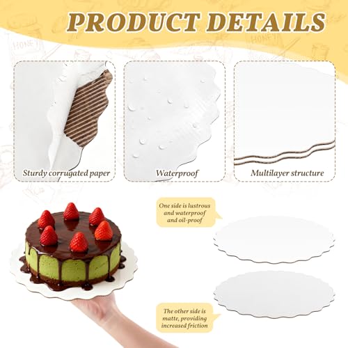 12 Pack 10 Inch Round Cake Boards,White Wave Cardboard Cake Rounds - color: White, size: 10 Inch - 12 Pack, style: Wavy Edge