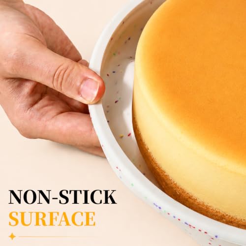 Vinino 10 Inch Cake Pans, 2 Pack Silicone Pans with Steel Frame - size: 10 Inch – Large