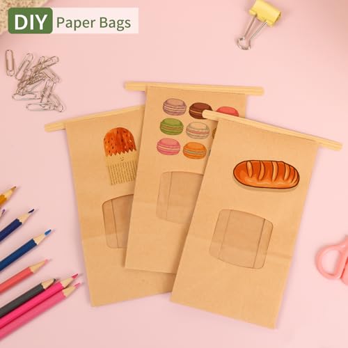 Moretoes 100pcs Small Bakery Cookie Bags with Seal,3.5x2.3x6.8In Treat Bags - size: 3.5*2.3*6.7inch