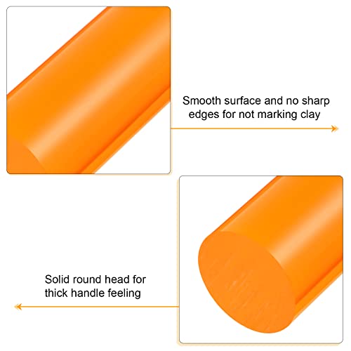 HARFINGTON Acrylic Clay Roller 6 Inch x 1 Inch Solid Non-Stick Plastic Round Tube Roller Polymer Clay Rod Fondant Rolling Pin for Shaping, Sculpting, Modeling DIY Crafts, Orange - color: Orange, size: 6 Inch x 1 Inch