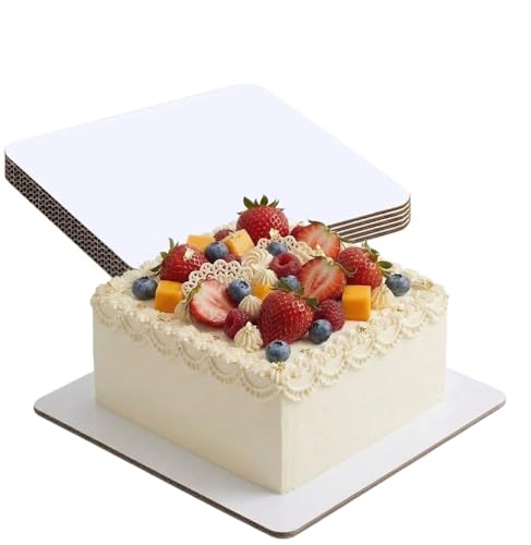 5PCS Square Cake Boards,11.8 x 11.8 Inch White Greaseproof Cardboard - size: Square Cake Boards-5PCS