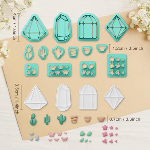 ORIGACH 14 Pcs Cactus & Terrarium Polymer Clay Cutters - style: Terrariums & Cactus