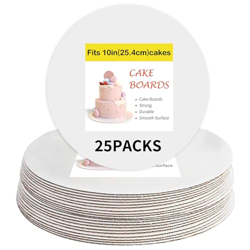 Yeplan 25 Packs White Cake Boards, 10 Inch Food-Grade Round Cake Board - color: Cake Board-25 Packs