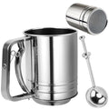 Flour Sifter Stainless Steel 3 Double Layer Fine Mesh Sifter Flour Strainer 3 in1 Sifters for Baking, Powdered Sugar Shaker Duster for Baking Cakes, Pastries, Pies, Cupcakes - size: 3 in1