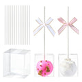 50 Pack1.75x1.75x2 Pre Cut Hole Cake Pop Boxes with Sticks Wrap Kit