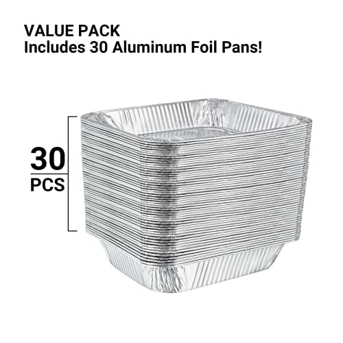 Aluminum Pans Half Size, 9X13, Extra Heavy Duty Disposable Foil Pans For Baking (30 Pack) Roasting & Chafing, Deep Tin Foil Bakeware, Steam Table Tray, Cookware, Food Prepping, Cake & Oven Pan - size: 30 Pack - Pans Only