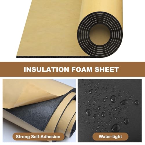 Eunice Sponge Neoprene Foam Sheet with Adhesive, 13 in x 80 in x 1/4 in - size: 13 in x 80 in x 1/4 in