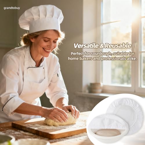 6 Pack Proofing Basket Covers Liners fit 8/9/10in Round - size: 9inch Round