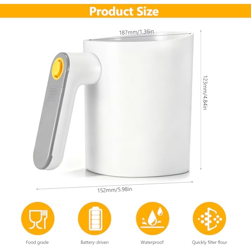 Flour Sifter for Baking, Battery Operated Capacity Powdered Sugar Sifter 1L