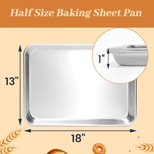 Aluminum Baking Sheet Pans, Half Size 18"x13", 6 Pack - size: Standard 18"×13" (Half Size 6 Pack)