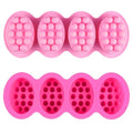 SJ Massage Bar Soap Mold Set, 2-Pack 4-Cavity Silicone Soap Mold - color: Pink+Rose Red / 3D Hair Comb