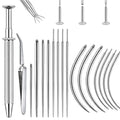 17PCS Piercing Insertion Tool, Stainless Steel Body Jewelry - color: Tweezers+ Piercing Tapers
