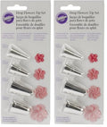 Drop Flower Decorating Piping Tip Set, 4 piece set (Pack of 2)