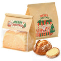 50 Pack Large Christmas Bread Bags with Tin Tie Tab Lock 11" × 8.6" × 4.3" - color: Christmas, size: Large