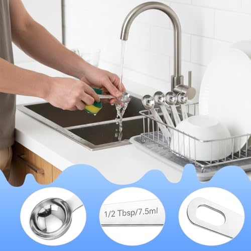 6PCS Measuring Spoons Set(1/2 Tbsp, 7.5ml), Short Teaspoons Stainless Steel Compact Kitchen Scoops for Spices, Baking, and Everyday Cooking - size: 7.5 ML