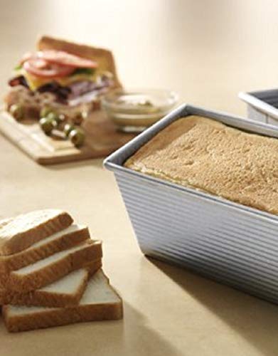 USA Pan Bakeware Pullman Loaf Pan, Large, Silver - size: 13 x 4, style: No Lid
