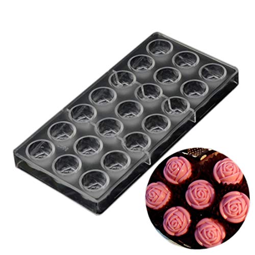 polycarbonate chocolate mold polycarbonate chocolate bar mould rose flower (19269) - color: 2