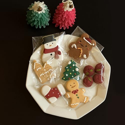 WIKDAY 200PCS Cookie Bags 4x4 Inches Clear Self Sealing Cellophane Bags - color: Clear-4"x4"