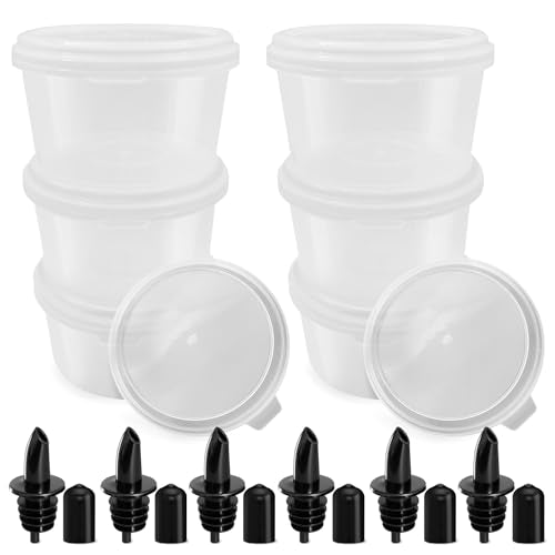 6 Pack Shaved Ice Molds for Hawaiian Shaved Ice Snow Cone Treats. Extra Lids Plus 6 Bottle Pouring Spouts. BPA-free reusable Cups with Lids for Easy Stacking & Storing. Freeze More Serve More. - size: 6 Set Plus Spouts