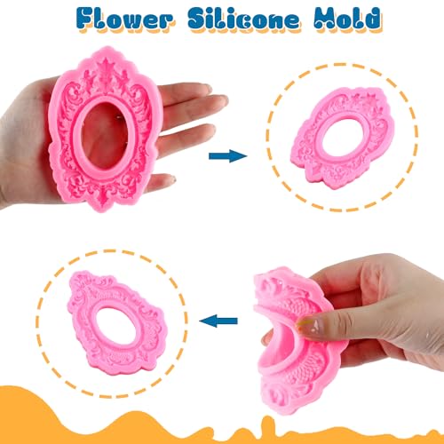 Mujiang Picture Frames Silicone Molds Photo Frame Fondant Mold Set Of 4 - color: Style F