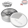 12 Pieces Round Cookie Cutter Set, Stainless Steel Circle Pastry Cutters