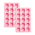 2-Pack Little Bear Shape Candy & Chocolate Silicone Molds, Non-stick, Pink - size: Little Bear