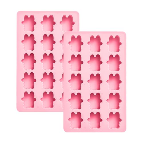 2-Pack Little Bear Shape Candy & Chocolate Silicone Molds, Non-stick, Pink - size: Little Bear