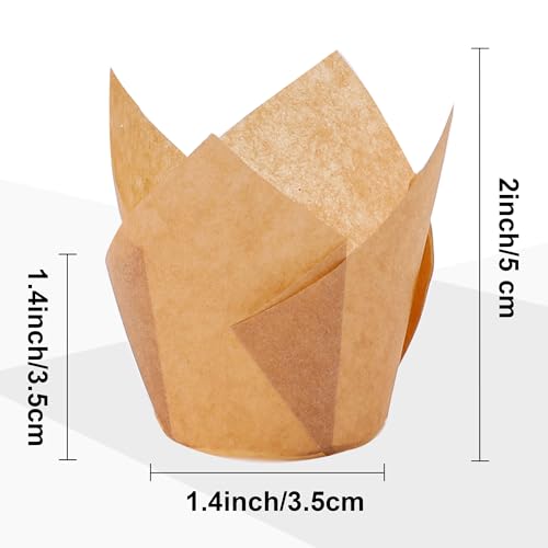 Ruisita 150 Pcs Mini Cupcake Liners Muffin Liners Baking Cups - color: Natural, White, Brown, Black