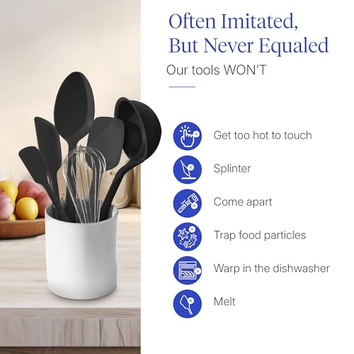 GIR: 10-Piece Silicone Ultimate Kitchen Utensils Set – Black - color: Black, size: 10 - Piece Set